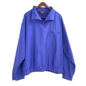 Vintage Eddie Bauer Blue 100% Nylon Pullover Jacket Mens Size Large Casual Retro
